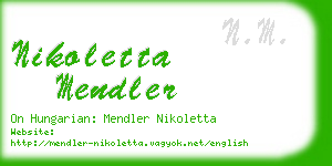 nikoletta mendler business card